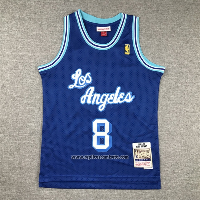 Camiseta Nino Los Angeles Lakers Kobe Bryant #8 Mitchell & Ness 1996-97 Azul